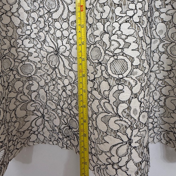 LOFT Floral Lace Blouse in Cream and Black - Picture 7 of 9